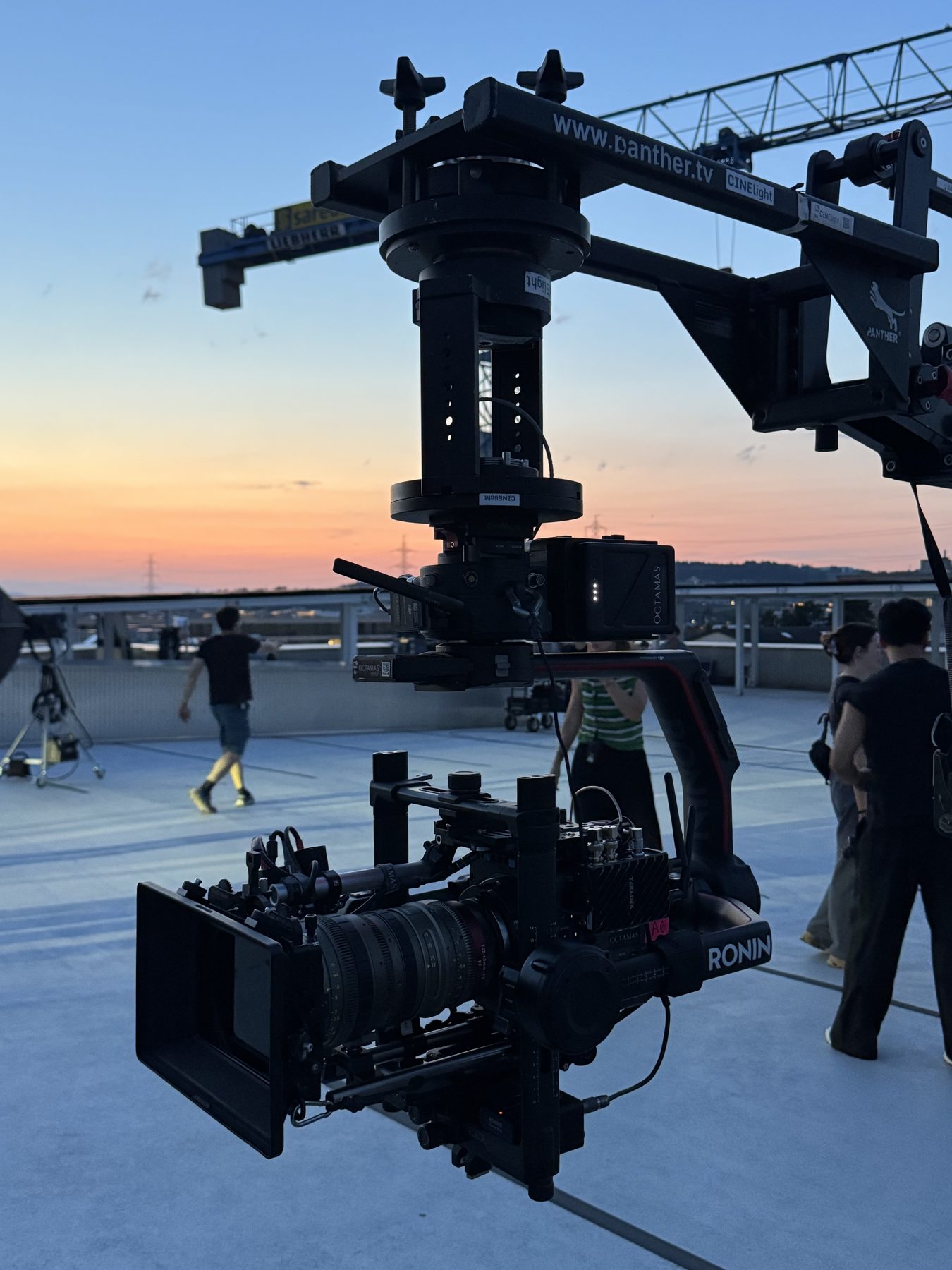 Technocrane on a rooftop